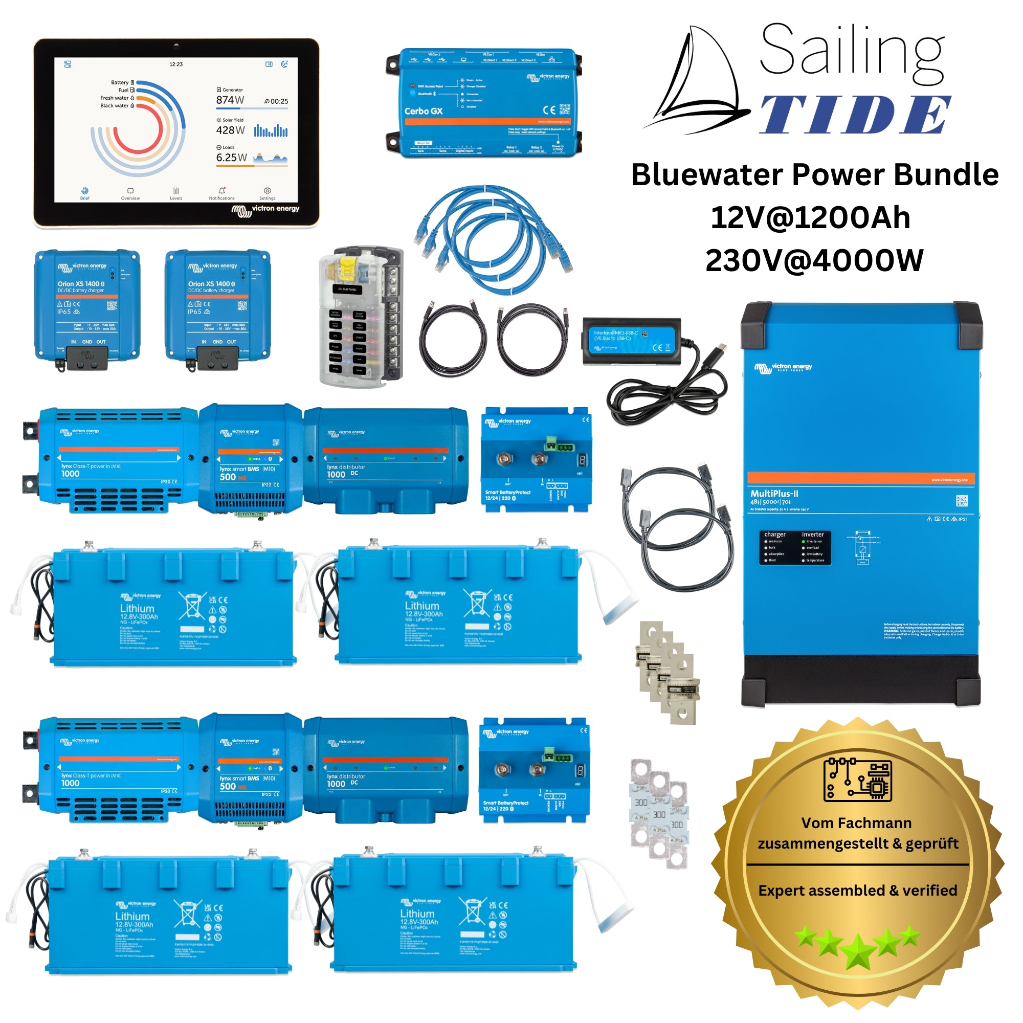 Bluewater Power Bundle • 12V@1200Ah / 230V@4000W • Premium
