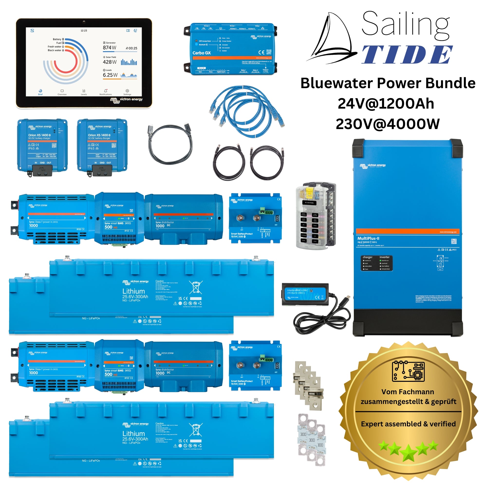 Bluewater Power Bundle • 24V@1200Ah / 230V@4000W • Premium