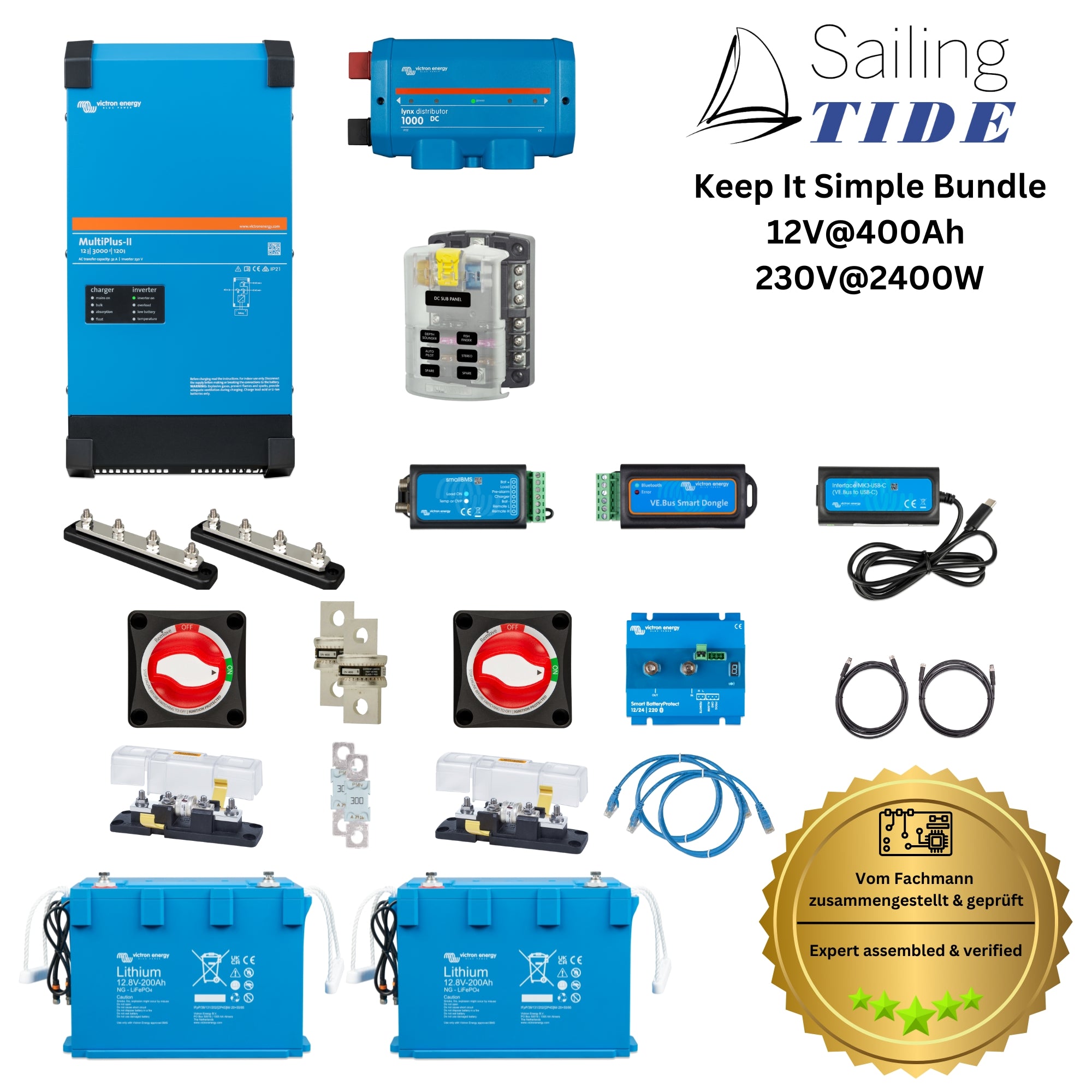 Keep It Simple Bundle • 12V@400Ah / 230V@2400W • Essential