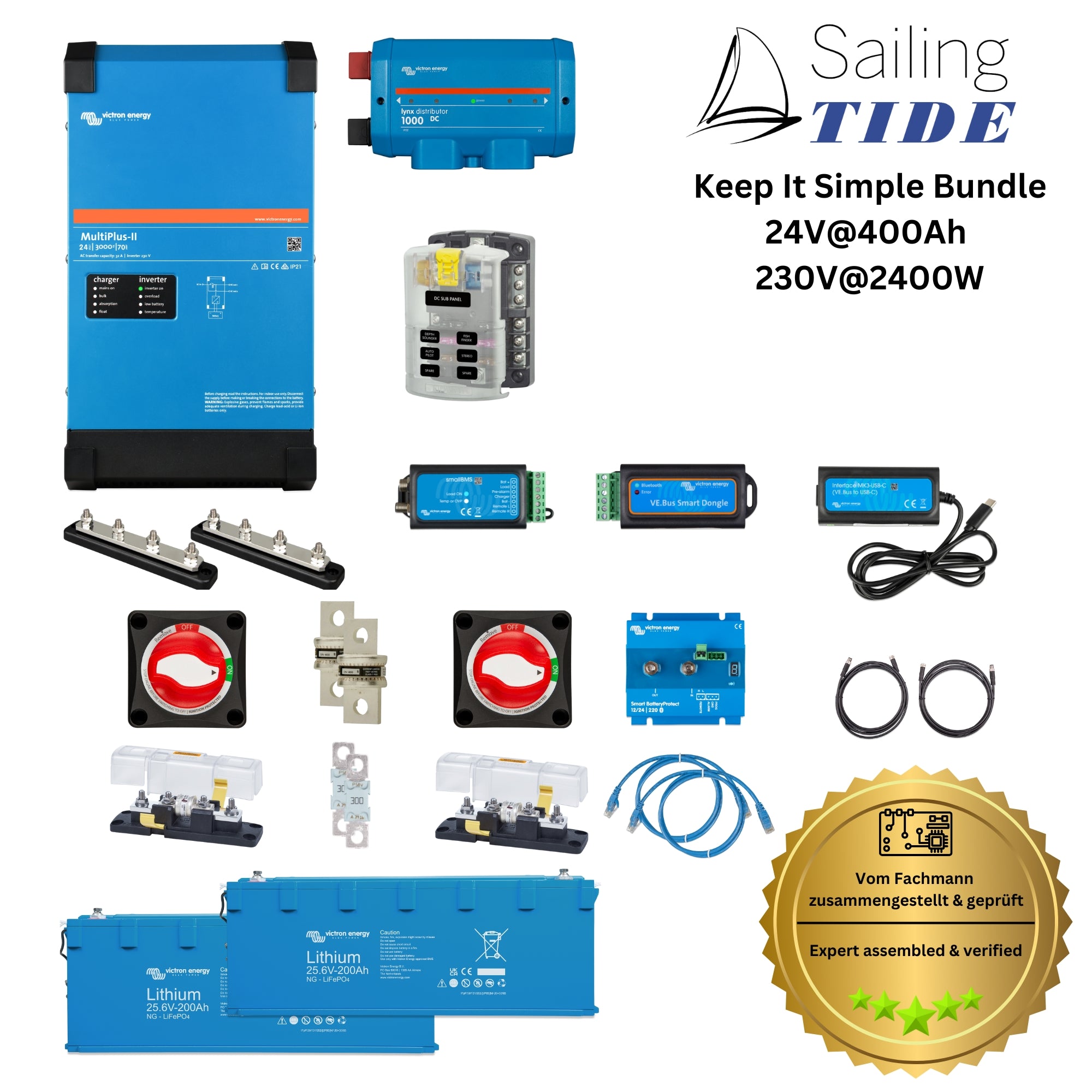 Keep It Simple Bundle • 24V@400Ah / 230V@2400W • Essential